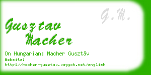 gusztav macher business card