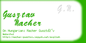 gusztav macher business card